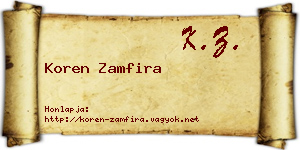 Koren Zamfira névjegykártya